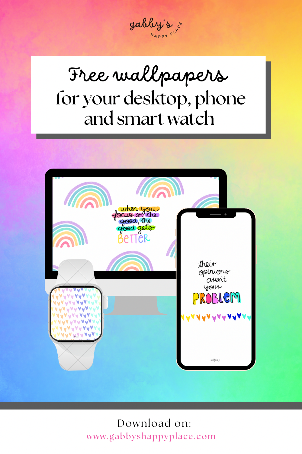 Pride Rainbow Wallpapers (Computer + SmartWatch).