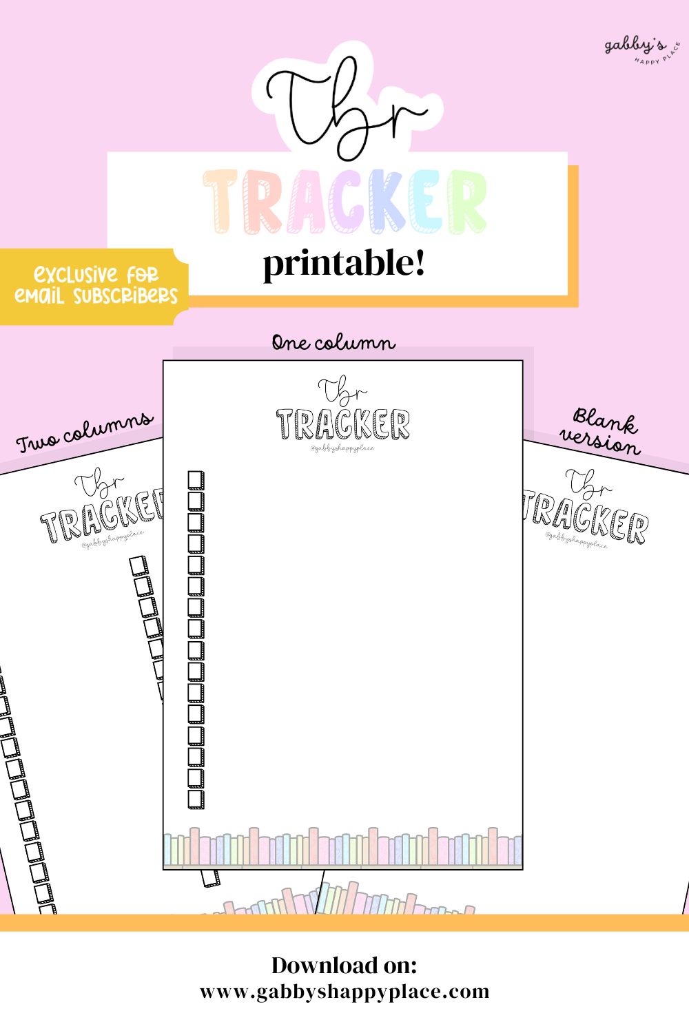 TBR Tracker Printable