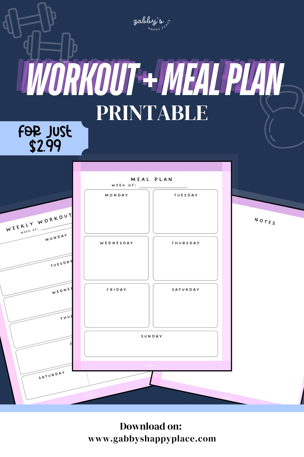 Workout + Meal Plan Printable